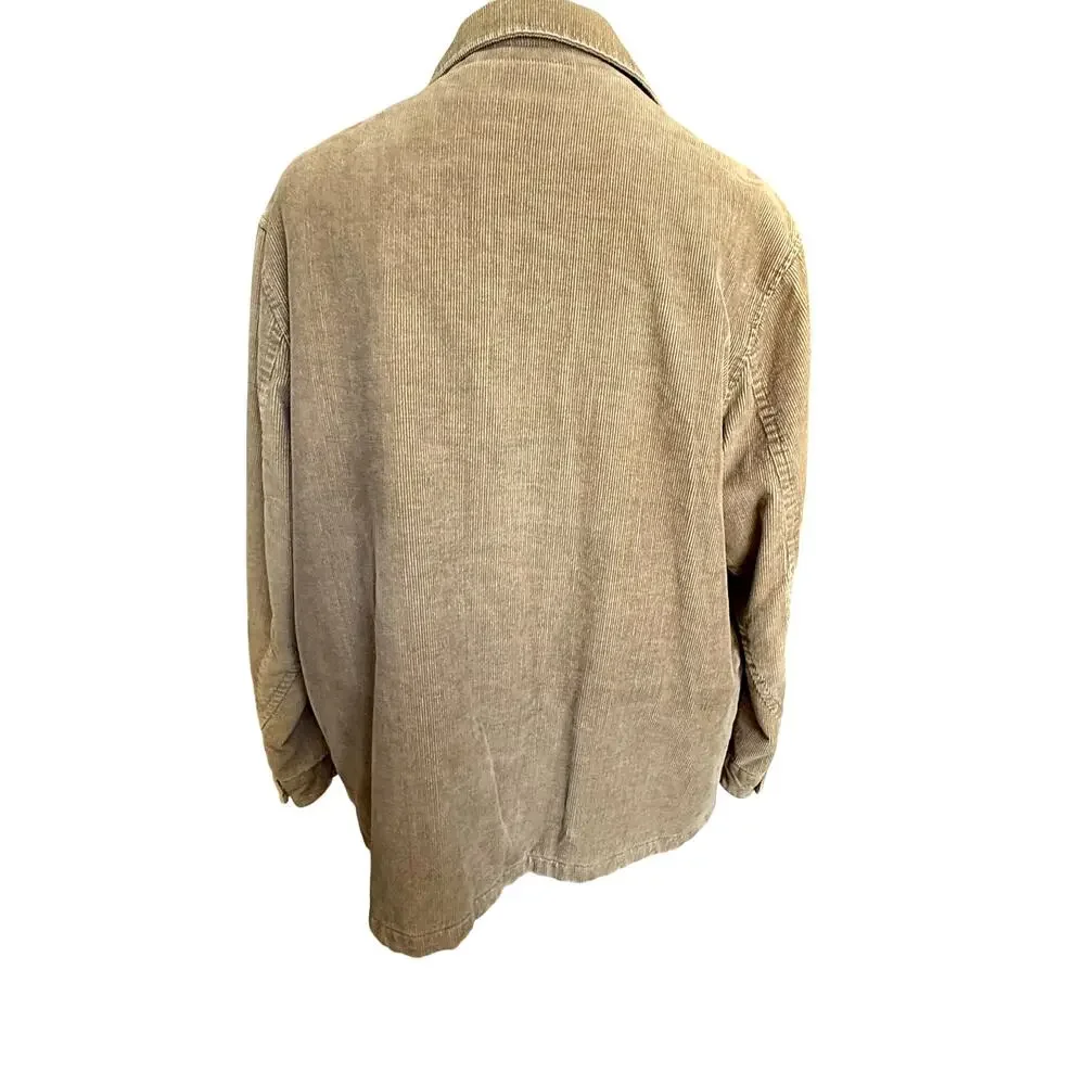 VTG Y2K Gap Corduroy Jacket Mens sz XL Tan Sherpa Lined Western Boho